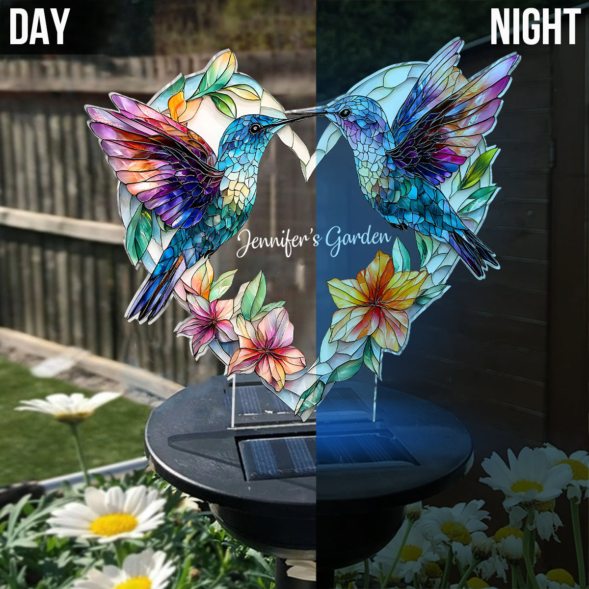 Happy Hummingbird - Personalized Hummingbird Garden Solar Light