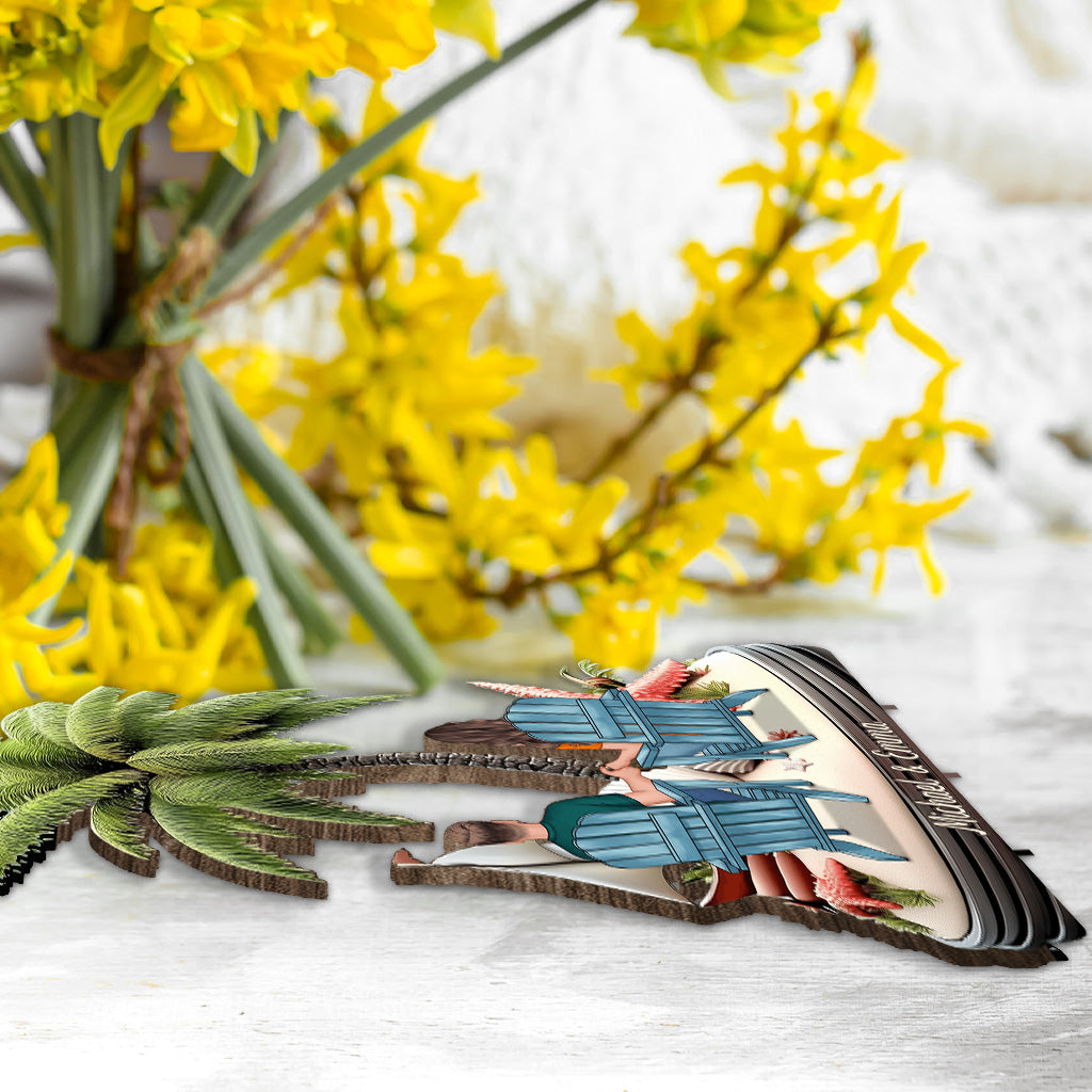 Chilling On The Beach - Personalized Couple 1 Layered Big Freestanding