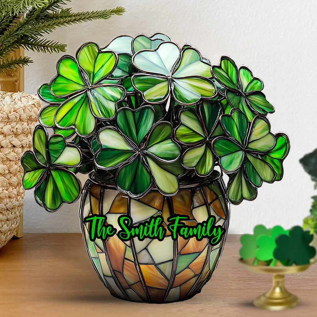 Lucky Flower - Personalized Saint Patrick's Day Custom Shaped Acrylic Plaque