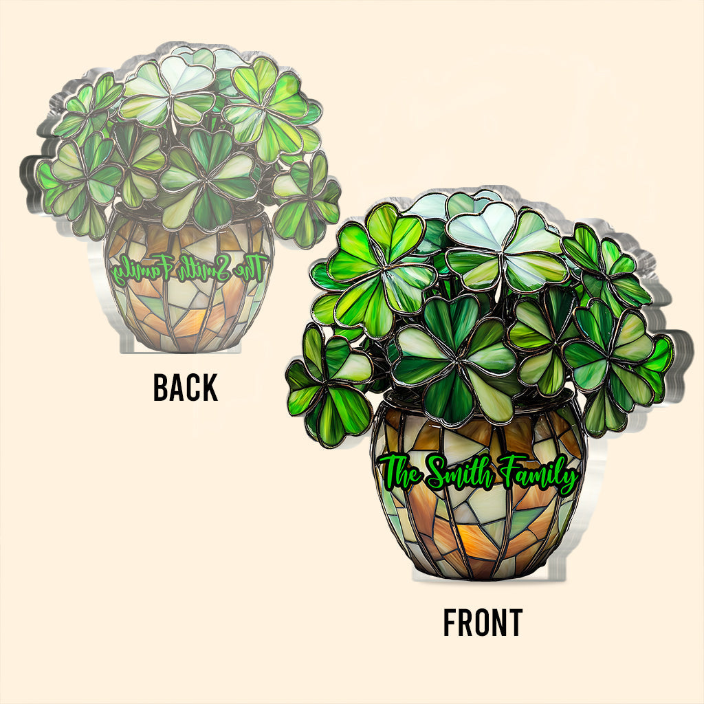Lucky Flower - Personalized Saint Patrick's Day Custom Shaped Acrylic Plaque