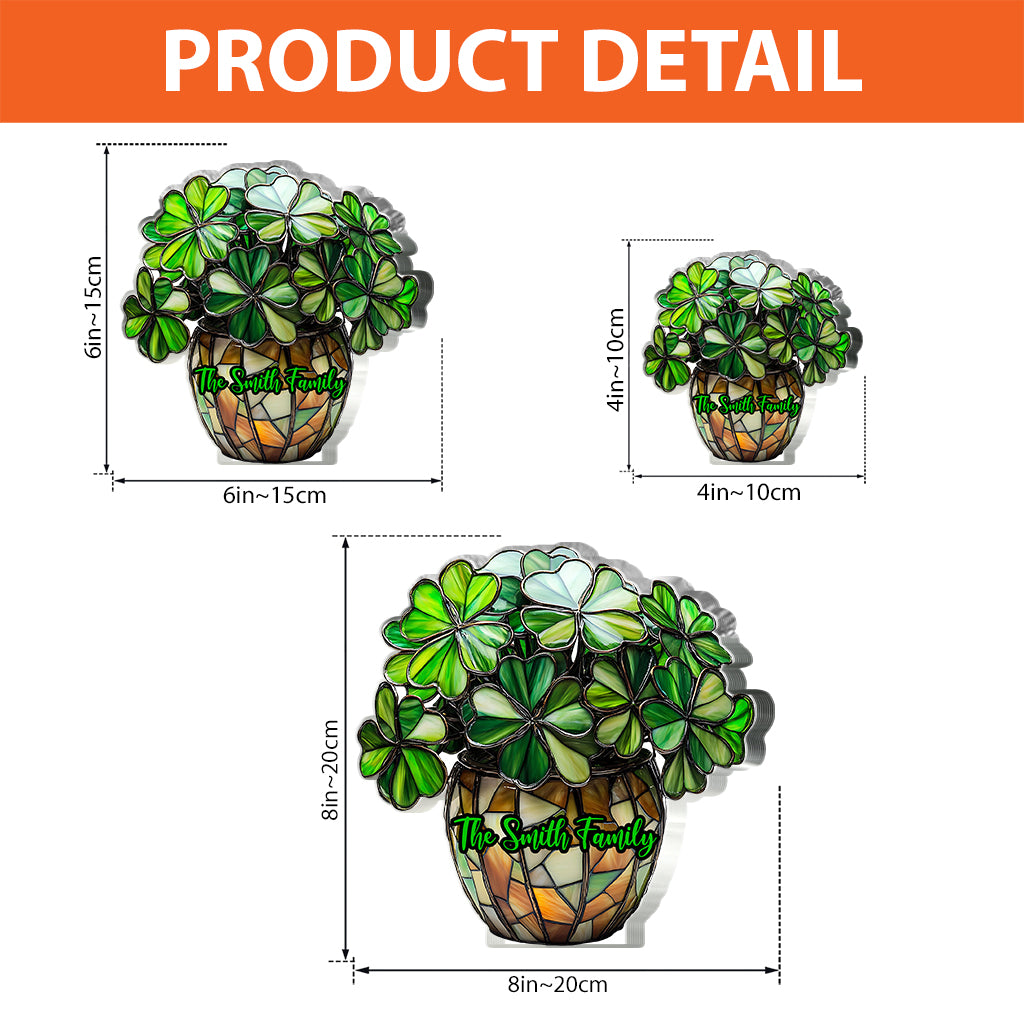 Lucky Flower - Personalized Saint Patrick's Day Custom Shaped Acrylic Plaque