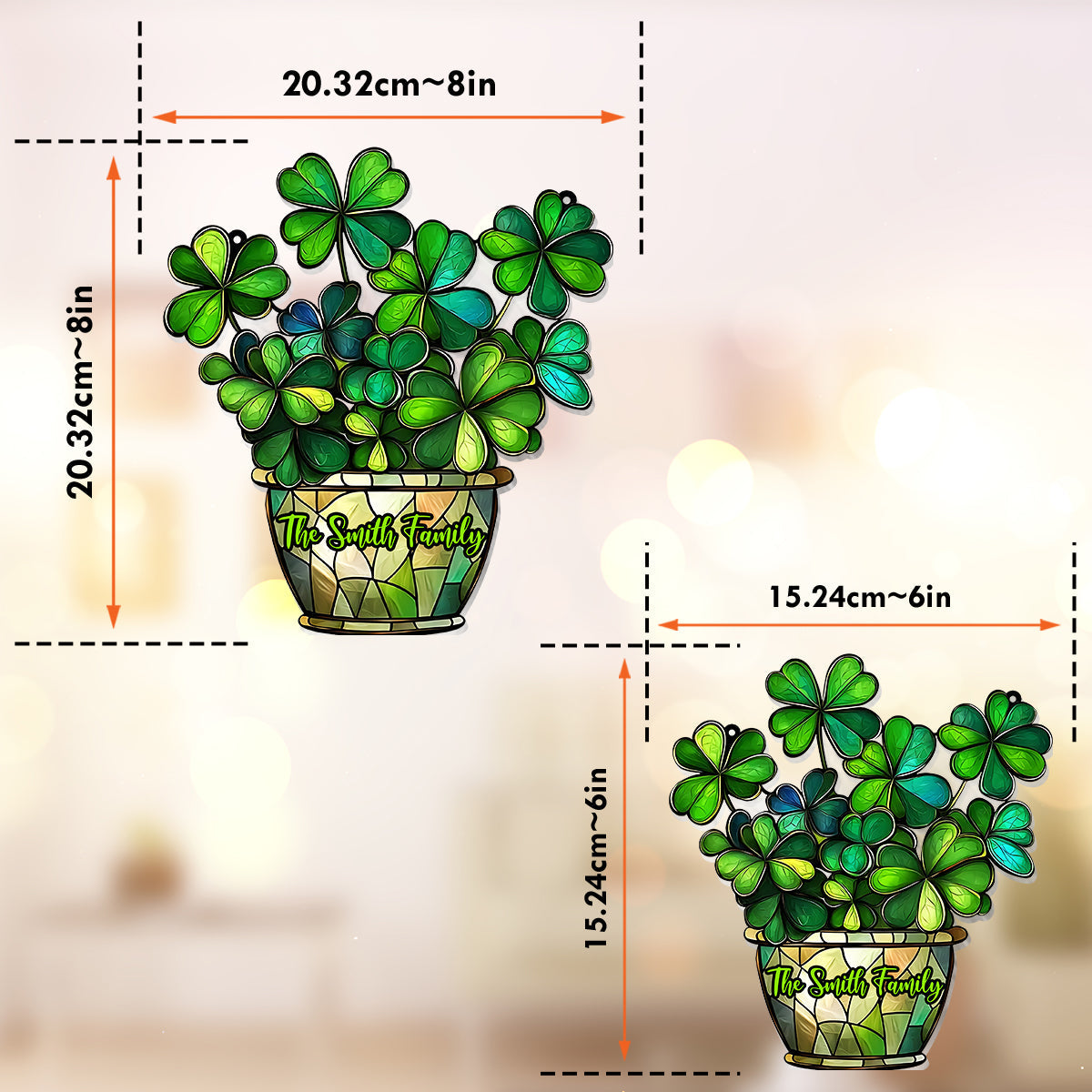 Lucky Flower - Personalized Saint Patrick's Day Window Hanging Suncatcher Ornament