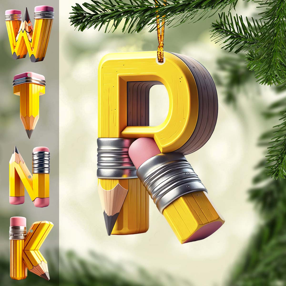 Merry Christmas - Personalized Teacher Ornament