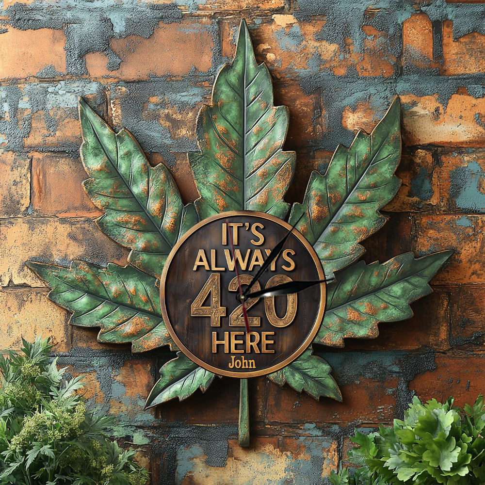 It's Always 4:20 Here - Personalized Weed LED Light Wall Clock