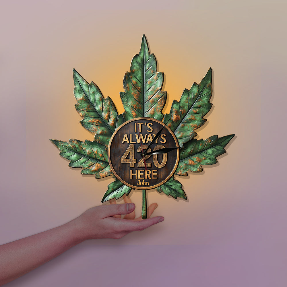 It's Always 4:20 Here - Personalized Weed LED Light Wall Clock