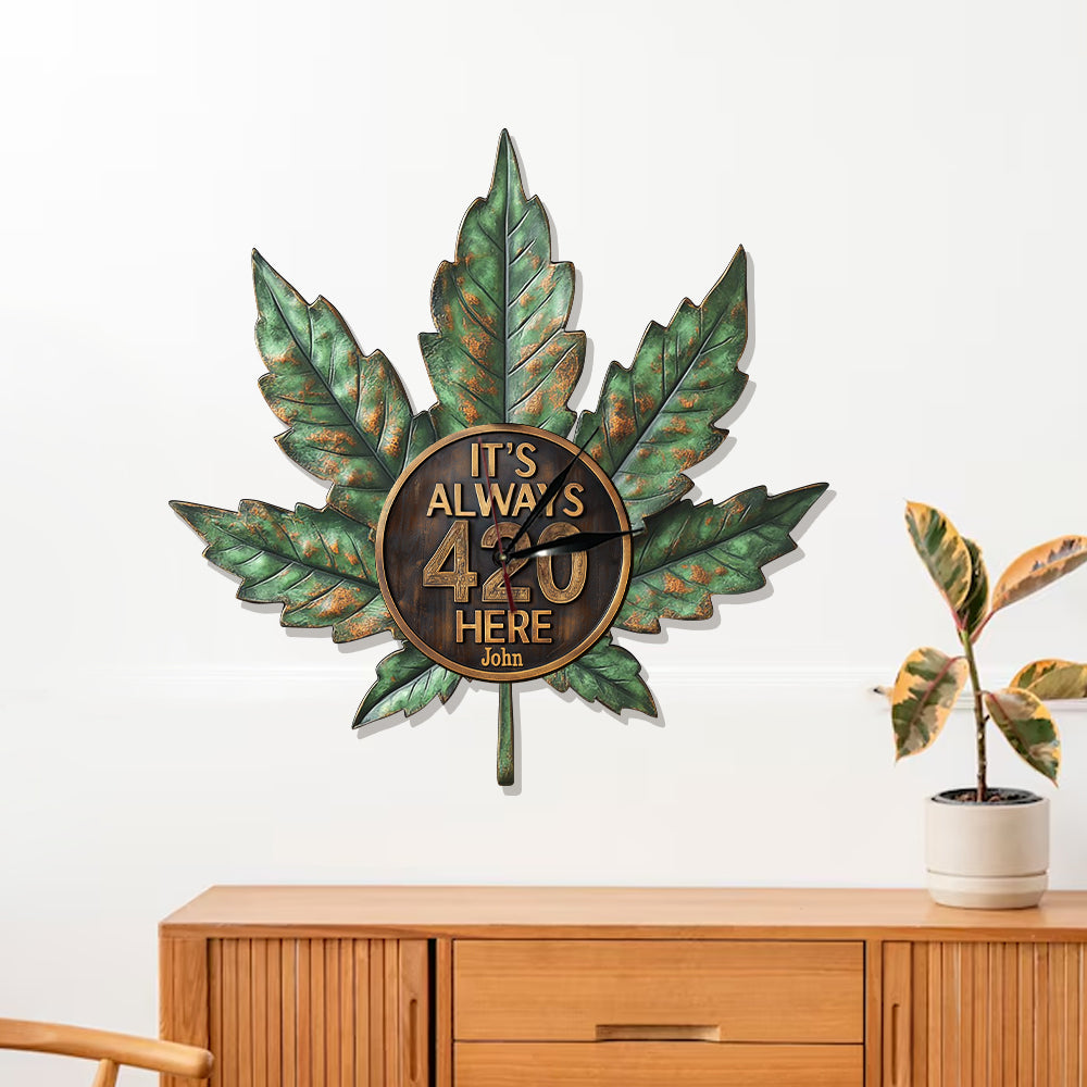 It's Always 4:20 Here - Personalized Weed LED Light Wall Clock