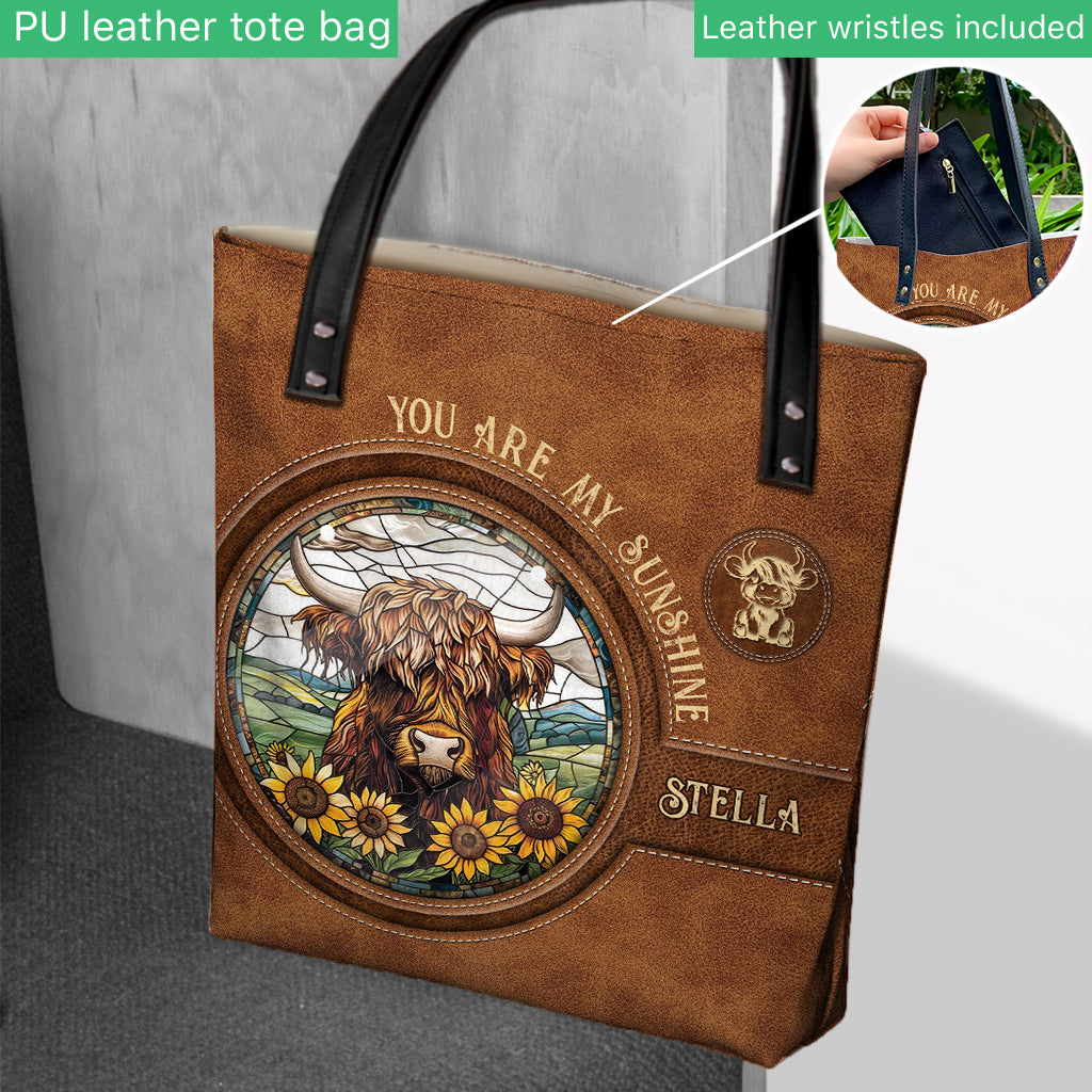 Baby Cow Sunflower - Personalized Tote Bag