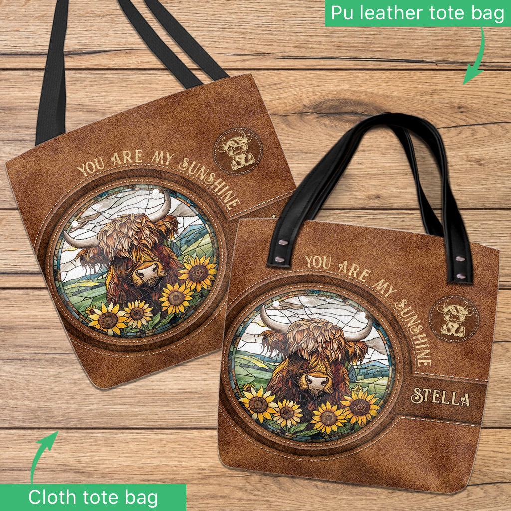 Baby Cow Sunflower - Personalized Tote Bag