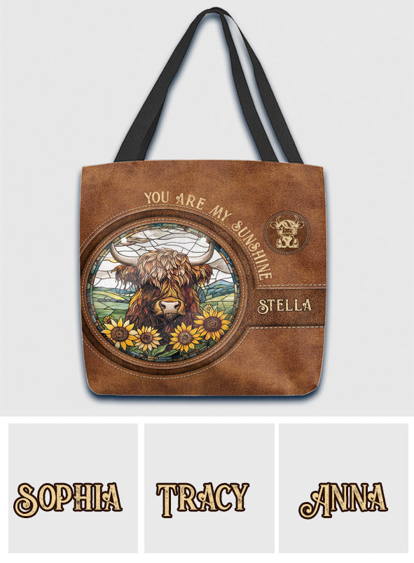Baby Cow Sunflower - Personalized Tote Bag
