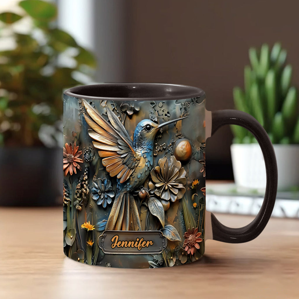 Stunning Hummingbird - Personalized Hummingbird Accent Mug