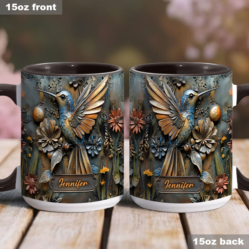 Stunning Hummingbird - Personalized Hummingbird Accent Mug