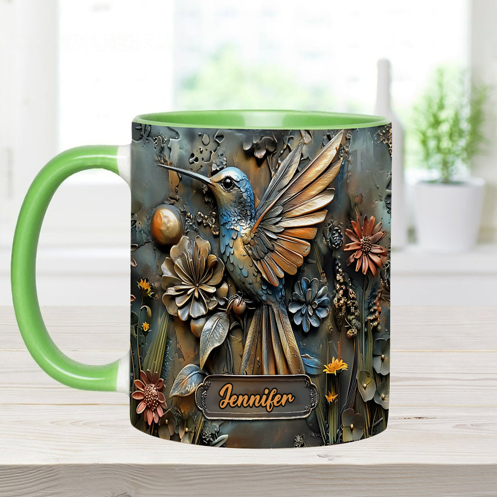 Stunning Hummingbird - Personalized Hummingbird Accent Mug