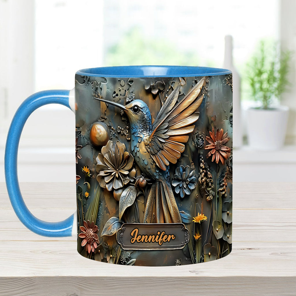 Stunning Hummingbird - Personalized Hummingbird Accent Mug