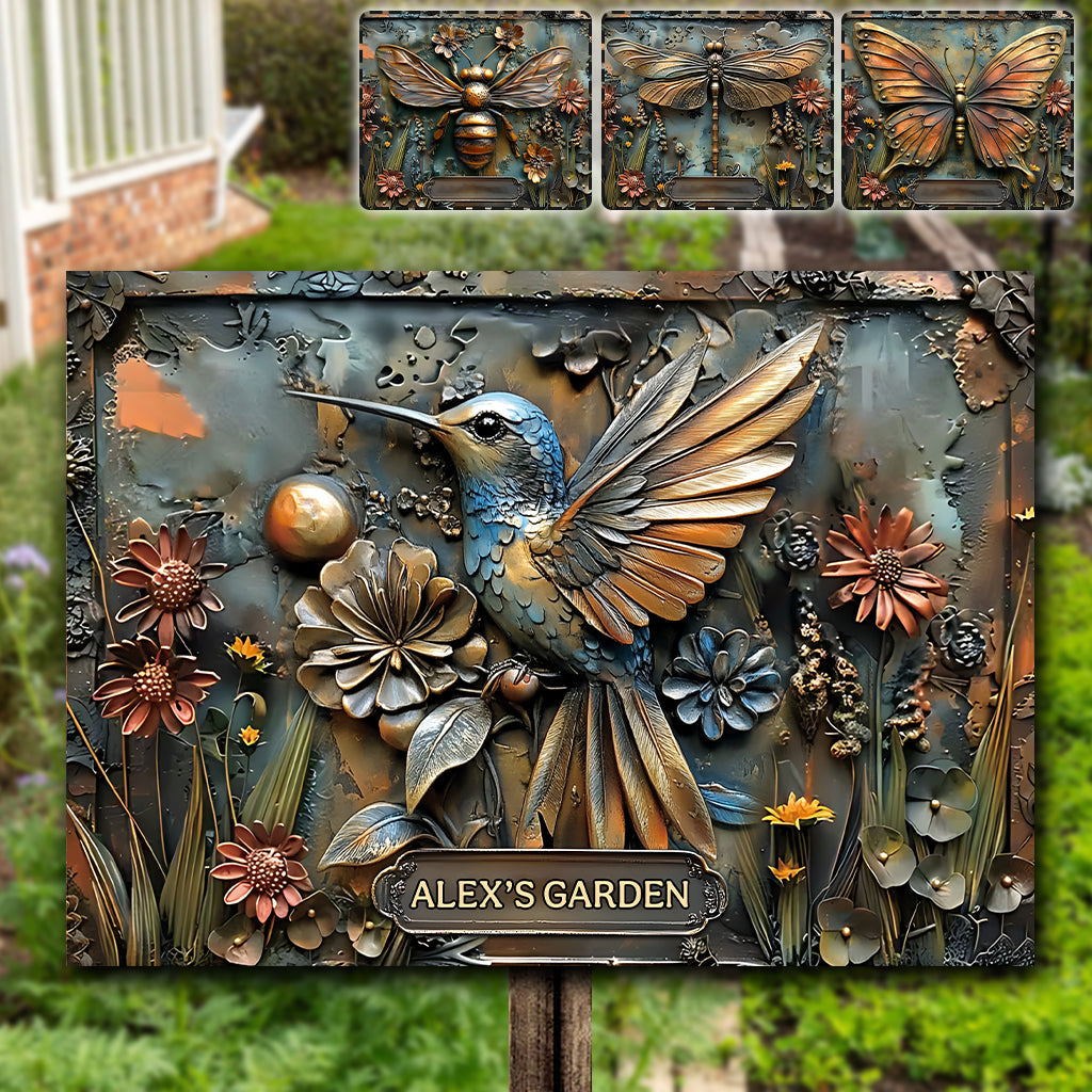 The Little Garden - Personalized Gardening Rectangle Metal Sign
