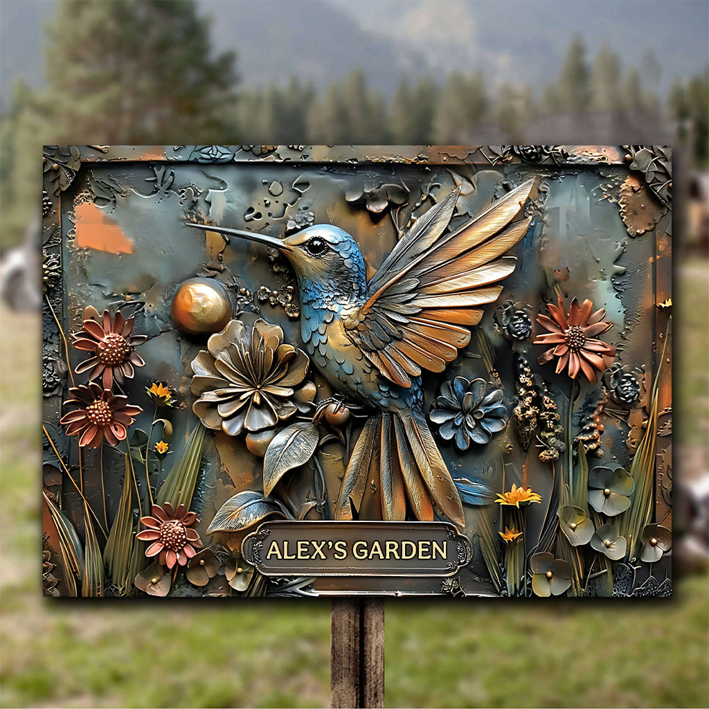 The Little Garden - Personalized Gardening Rectangle Metal Sign