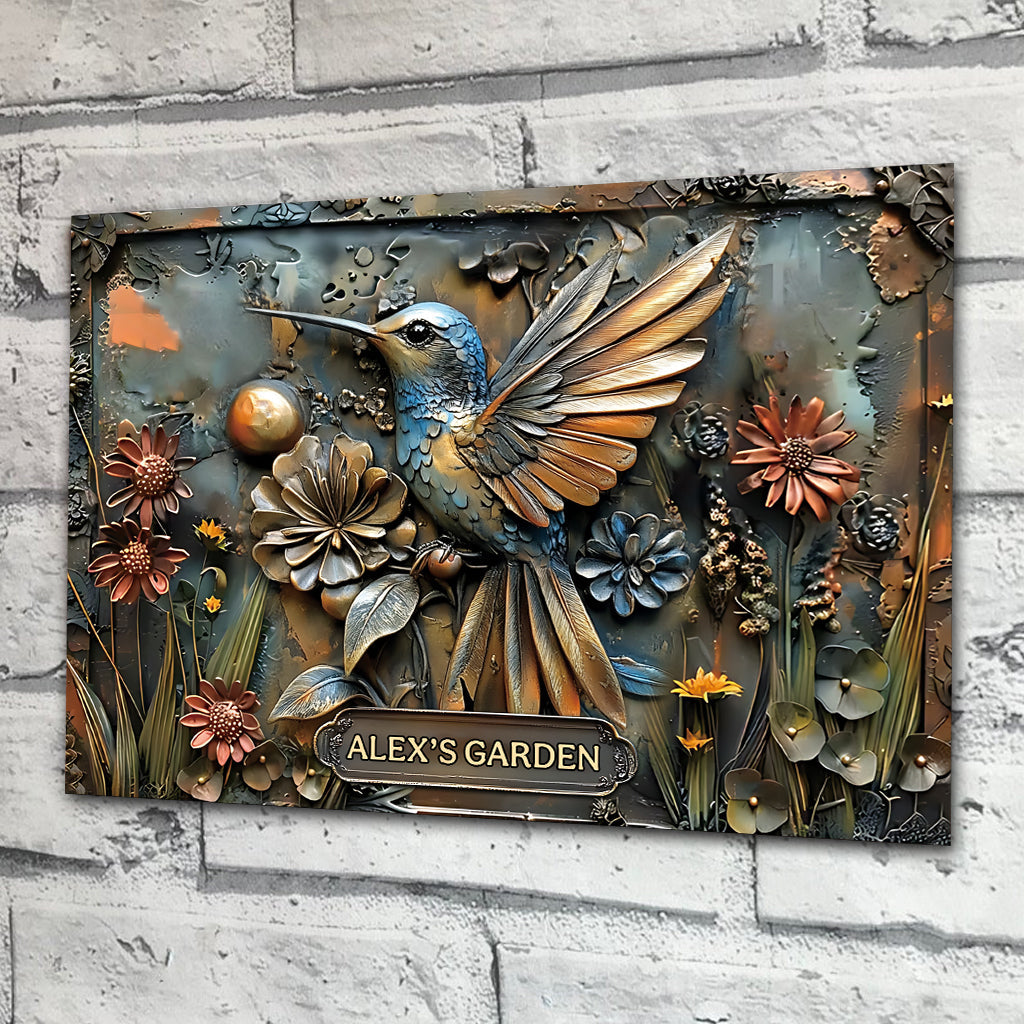 The Little Garden - Personalized Gardening Rectangle Metal Sign