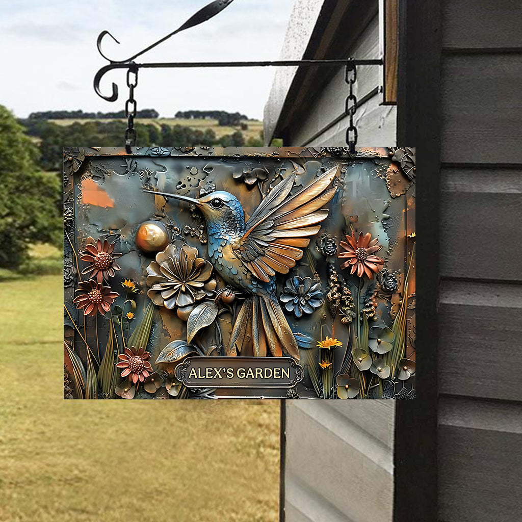 The Little Garden - Personalized Gardening Rectangle Metal Sign