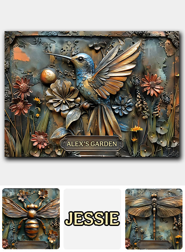 The Little Garden - Personalized Gardening Rectangle Metal Sign