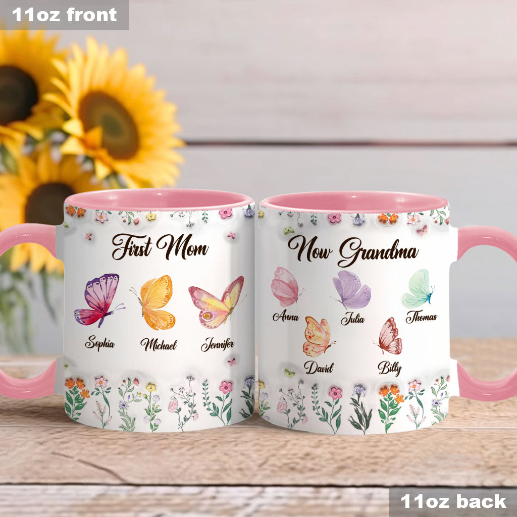 Erst Mama, jetzt Oma – personalisierte Tasse mit Oma-Akzent