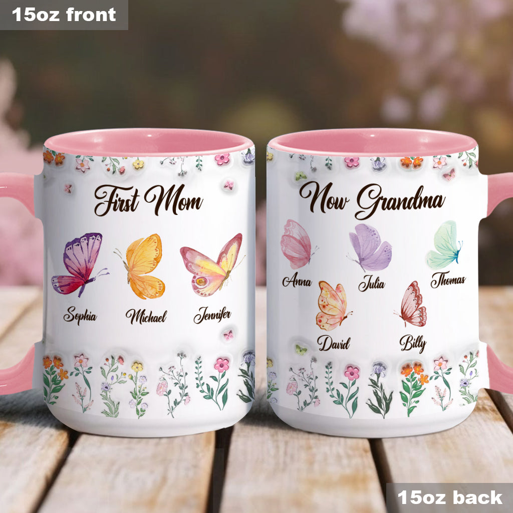 Erst Mama, jetzt Oma – personalisierte Tasse mit Oma-Akzent