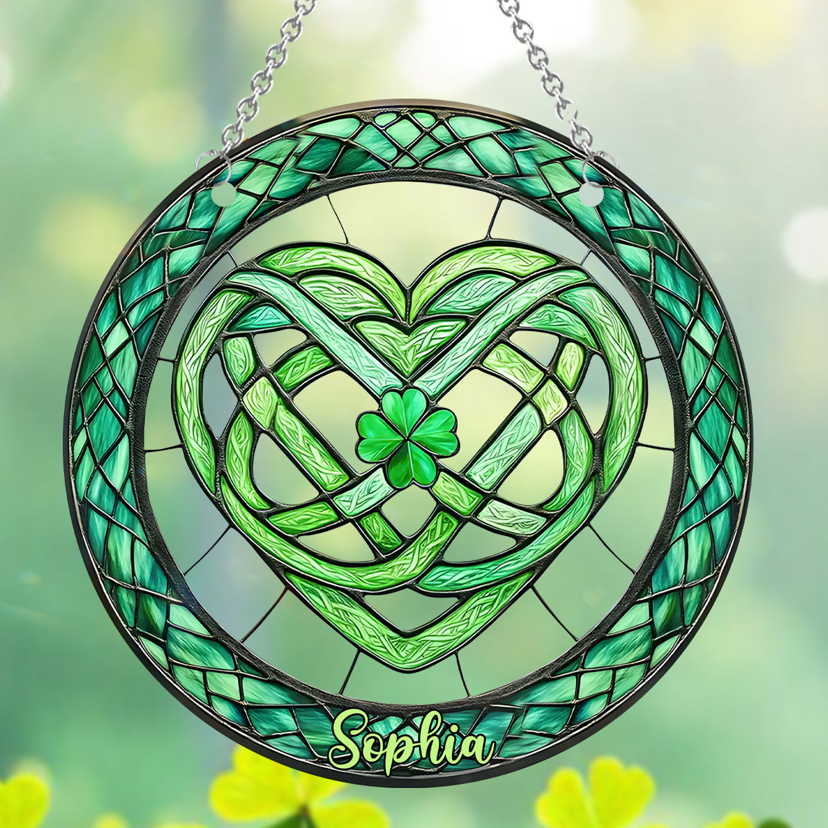 Glückssymbol – Personalisierter Fensterhänger zum St. Patrick's Day 