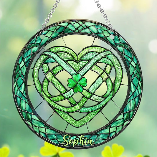 Symbole porte-bonheur - Attrape-soleil personnalisé à suspendre à la fenêtre pour la Saint-Patrick 
