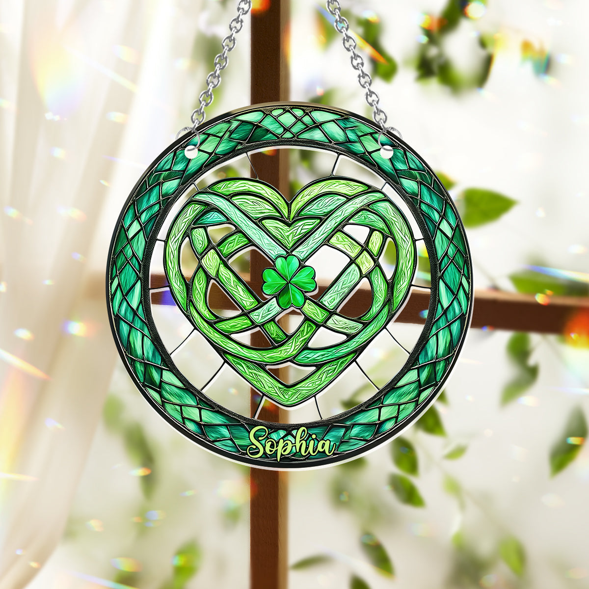 Glückssymbol – Personalisierter Fensterhänger zum St. Patrick's Day 