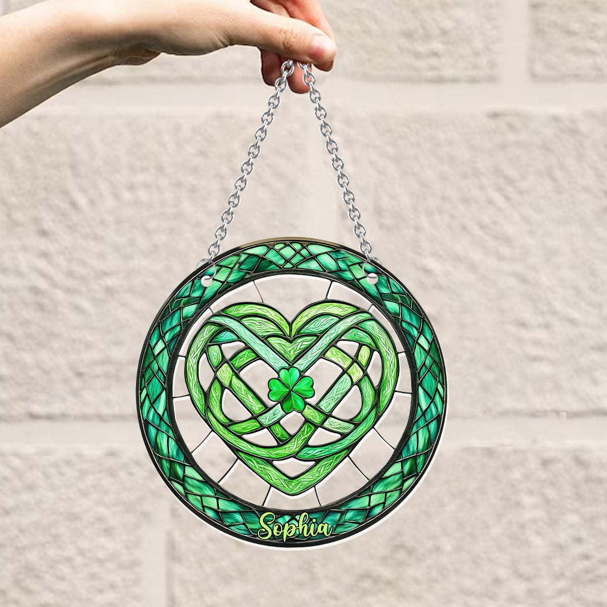 Glückssymbol – Personalisierter Fensterhänger zum St. Patrick's Day 