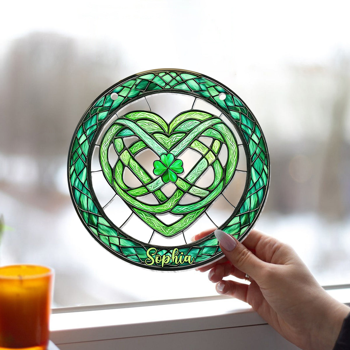Glückssymbol – Personalisierter Fensterhänger zum St. Patrick's Day 
