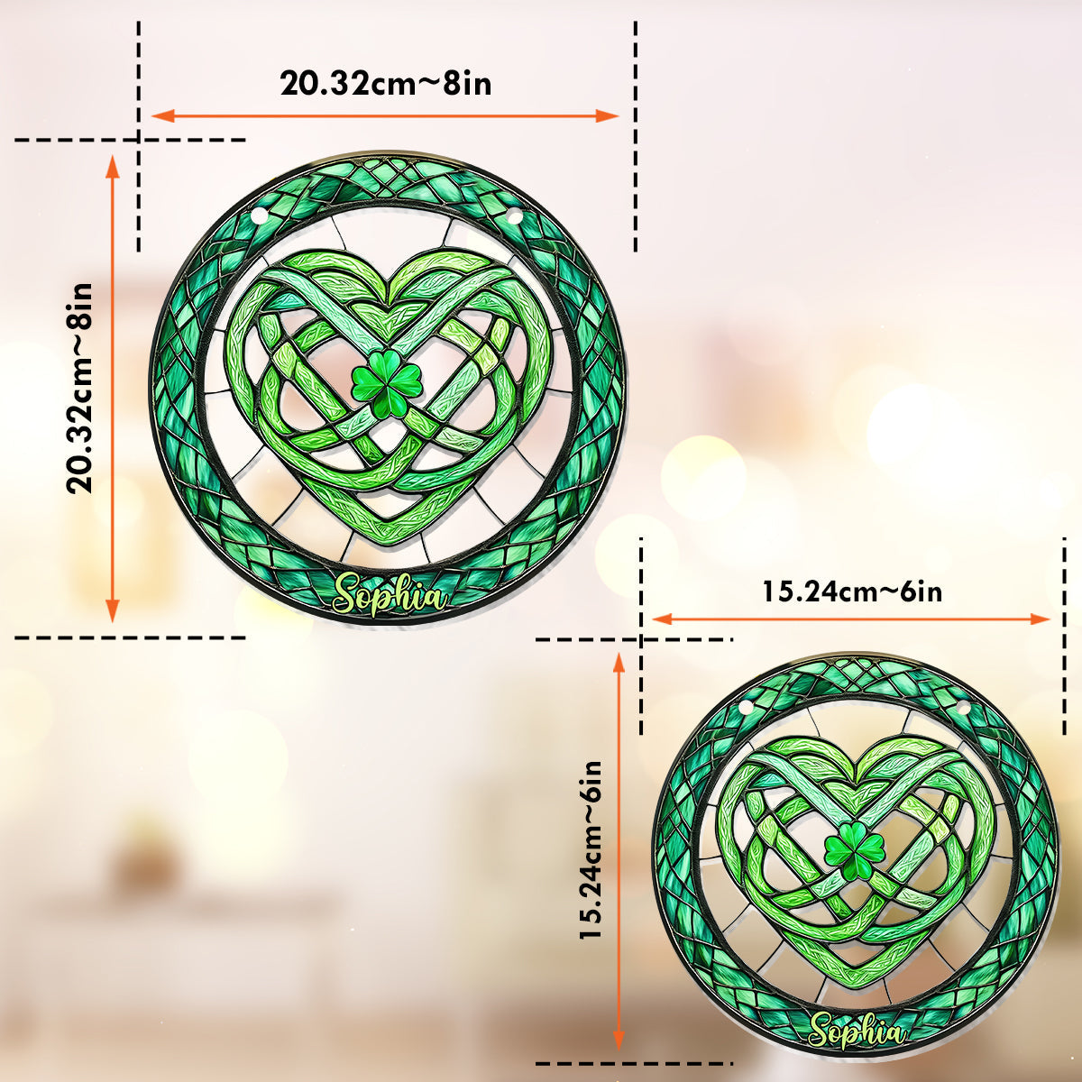 Glückssymbol – Personalisierter Fensterhänger zum St. Patrick's Day 