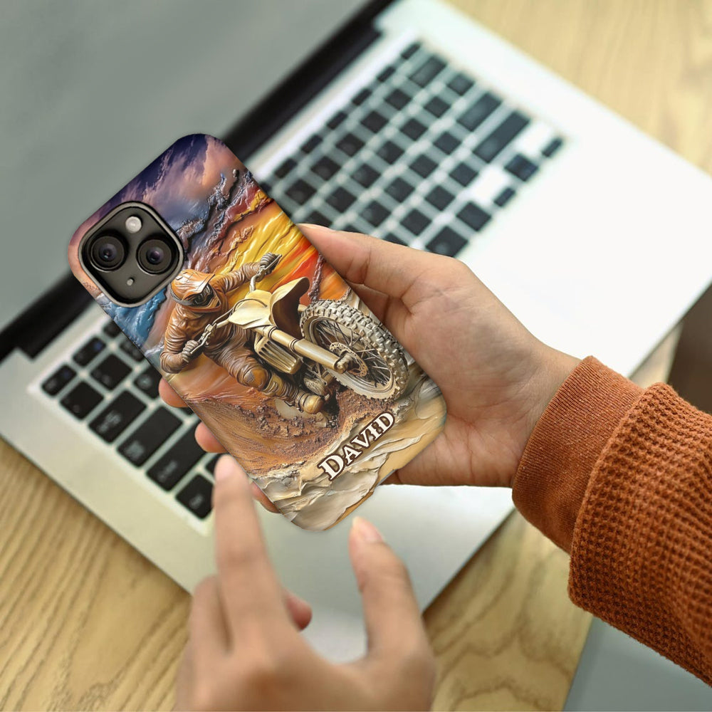 Born To Ride - Personalized Dirt Bike Full Print Phone Case