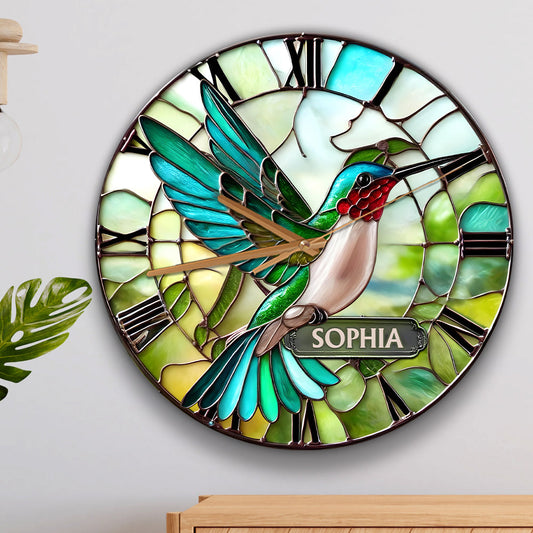 Stunning Hummingbird - Personalized Hummingbird Wall Clock