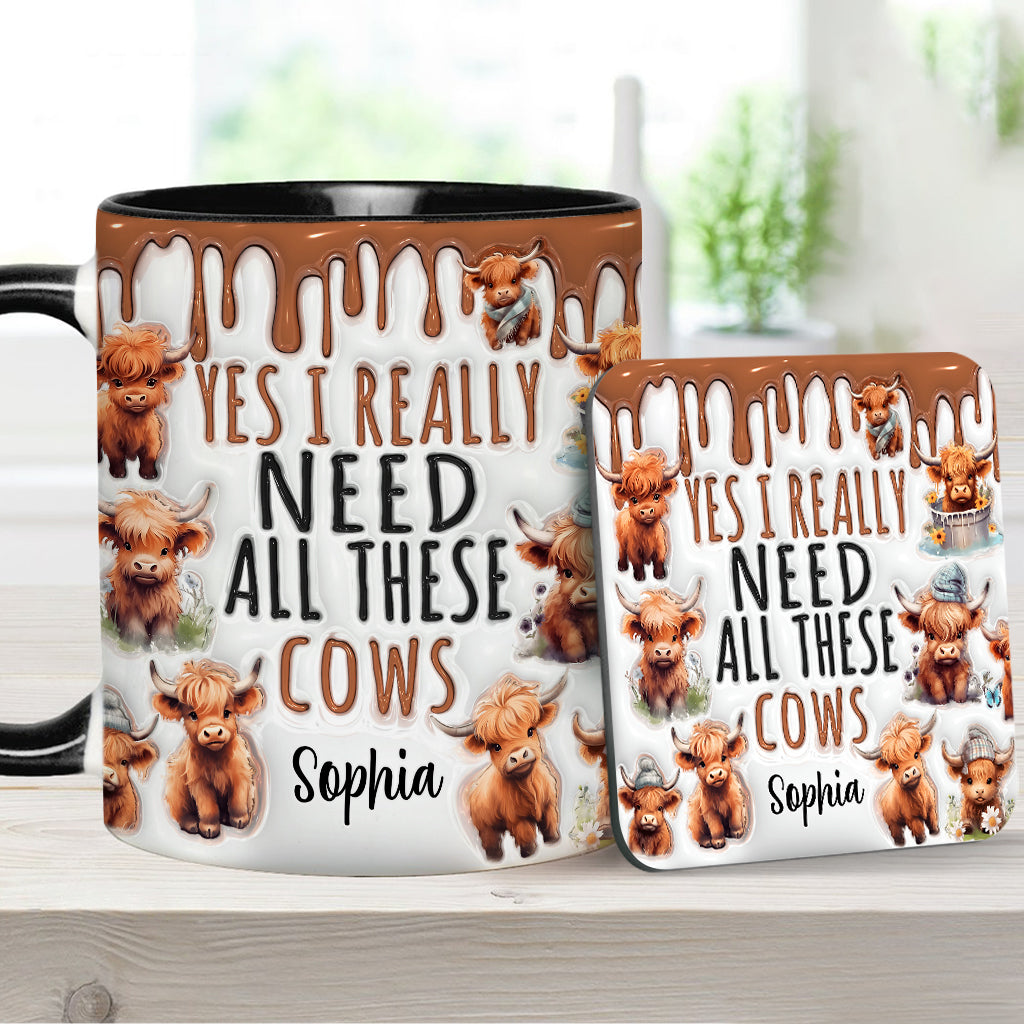 Yes I Really Need All These Cows - Personalized Accent Mug