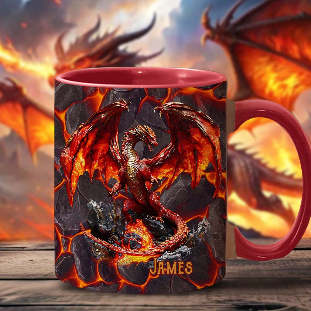 Fire Dragon - Personalized Dragon Accent Mug