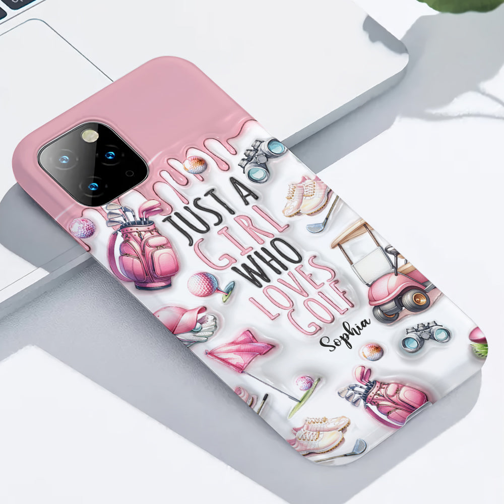 Une fille qui adore le golf - Coque de téléphone personnalisée avec imprimé golf intégral