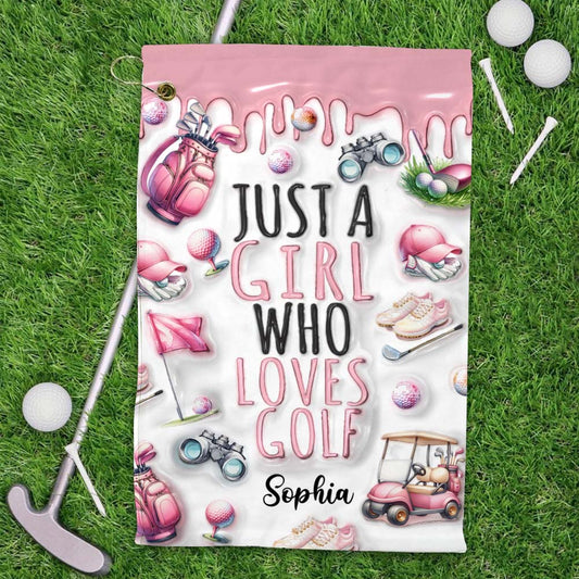 Just A Girl Who Loves Golf - Personalized Golf Golf Towel