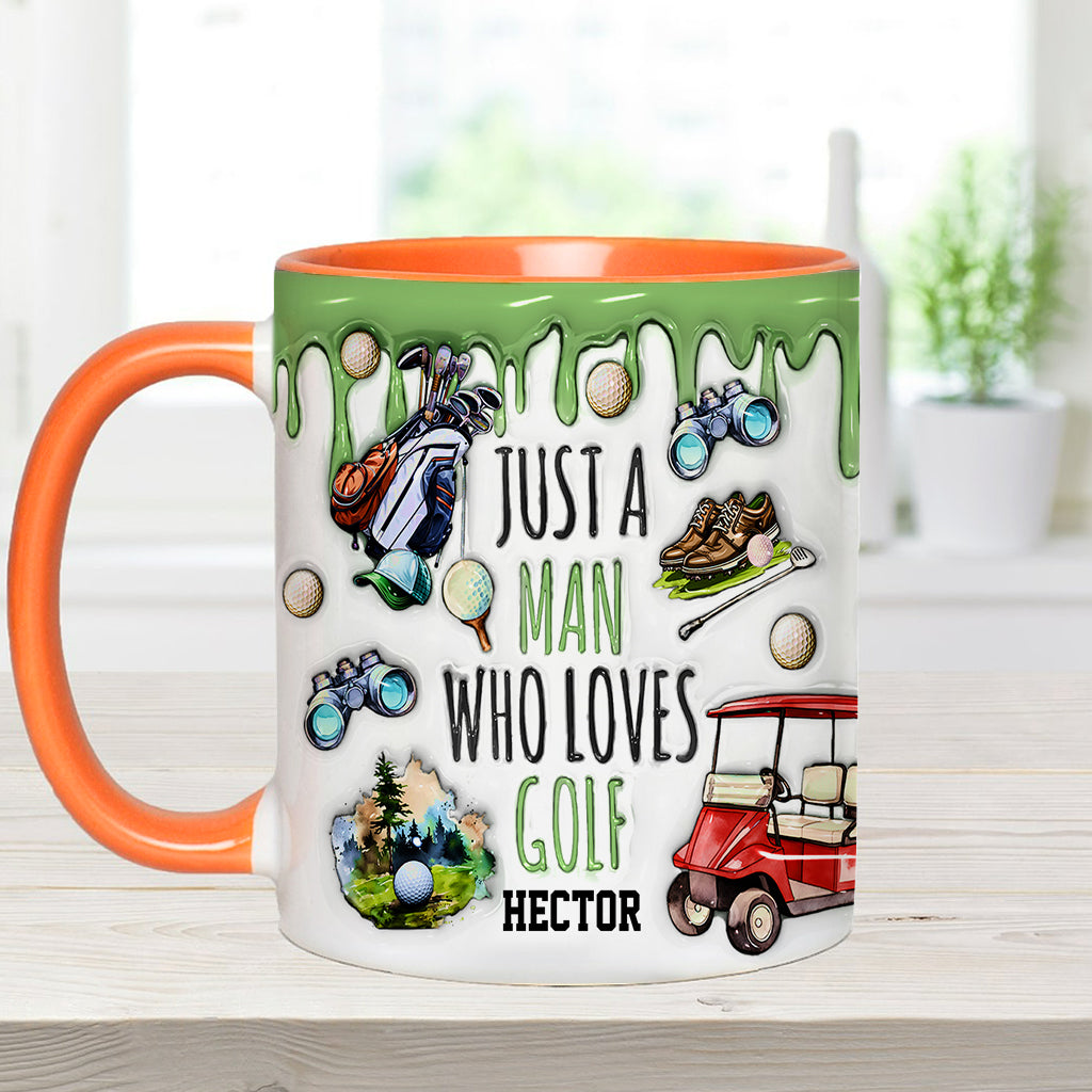 Mug personnalisé « Juste un homme qui aime le golf »