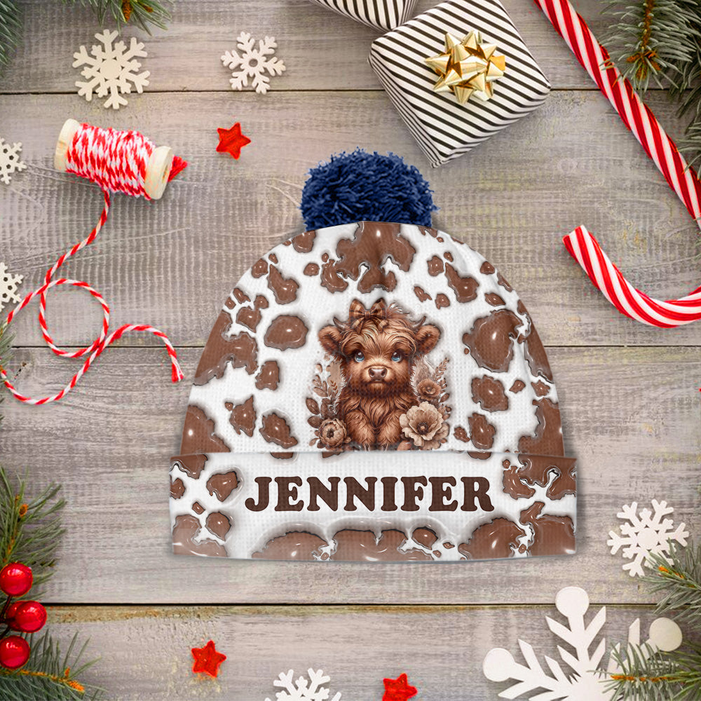 Beautiful Highland Cow - Personalized Beanie Hat