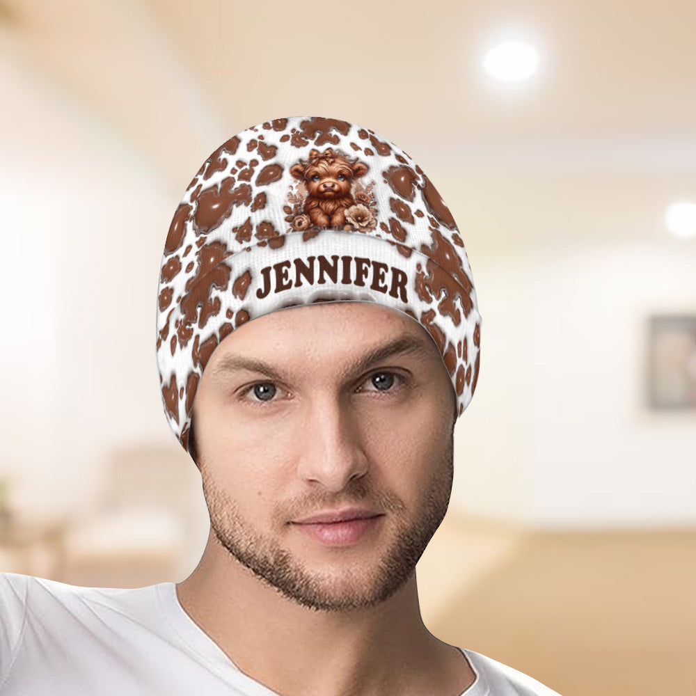 Beautiful Highland Cow - Personalized Beanie Hat