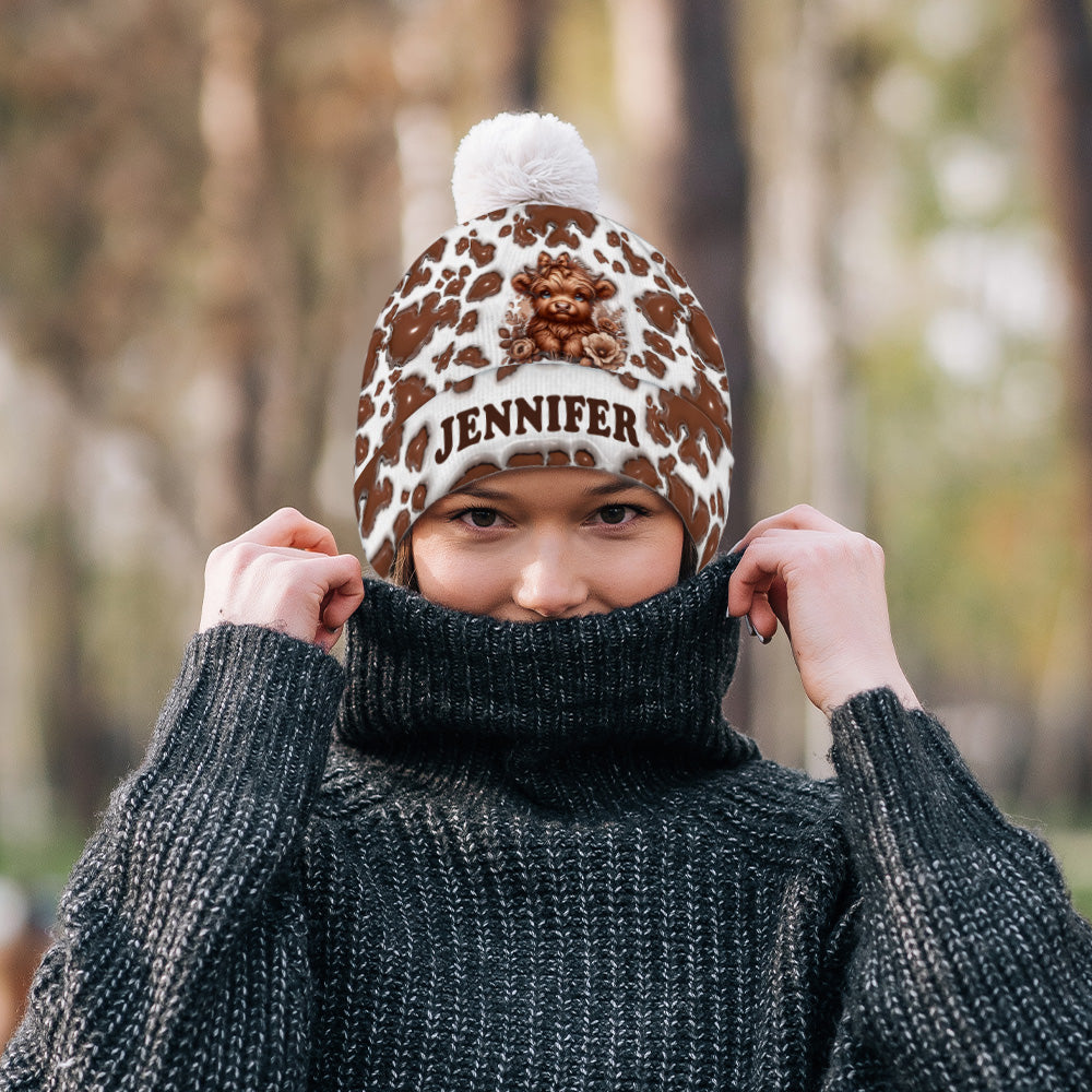 Beautiful Highland Cow - Personalized Beanie Hat