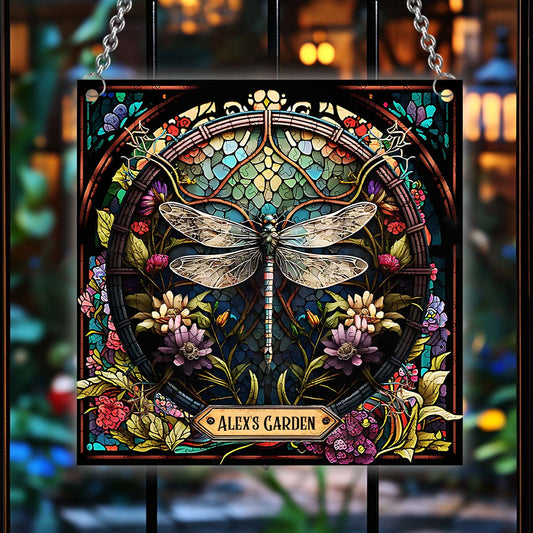 Beautiful Dragonfly - Personalized Gardening Window Hanging Suncatcher Ornament