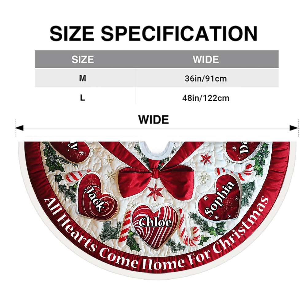 Hearts Come Home For Christmas - Personalized Family Tree Skirt