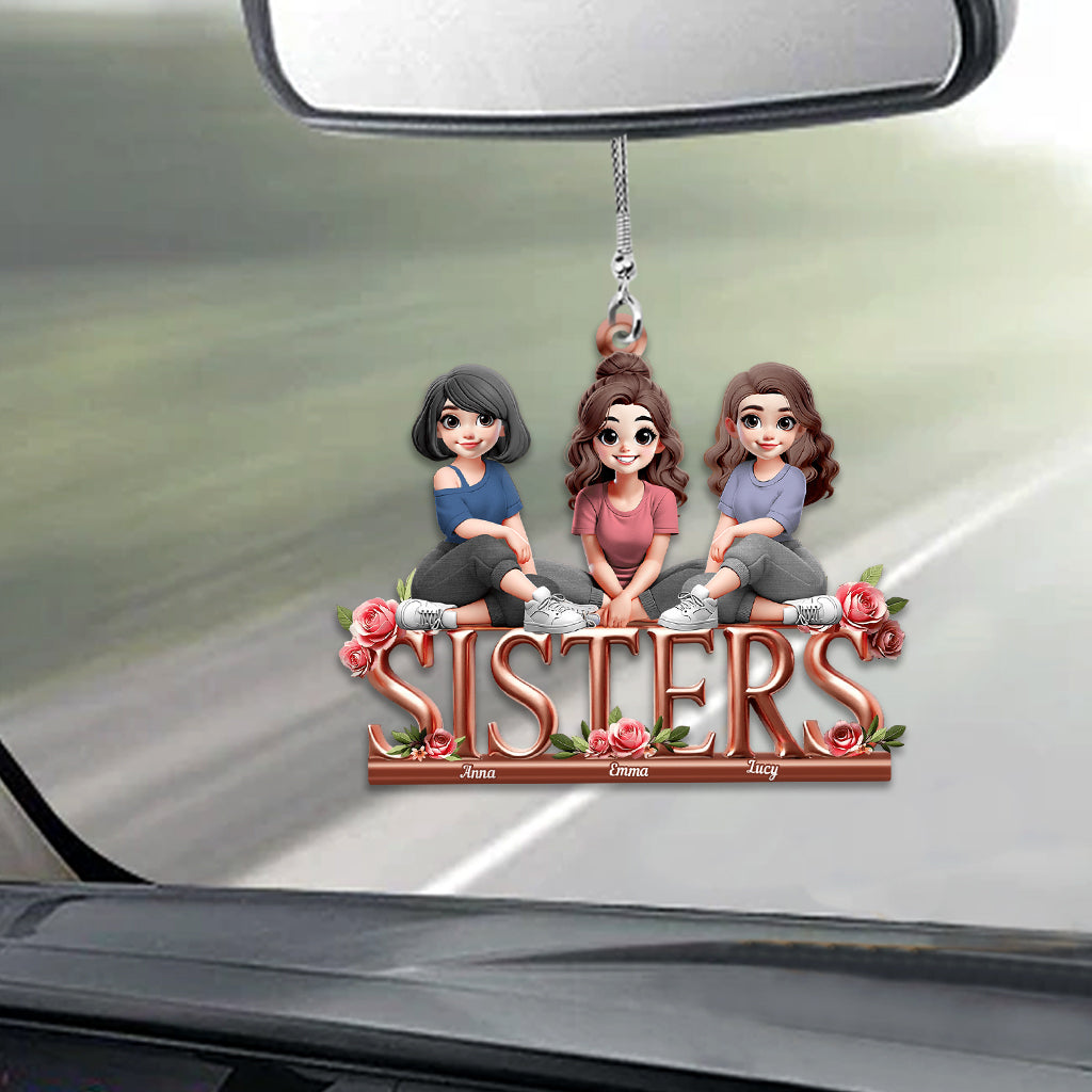 Sisters - Personalized Bestie Car Ornament