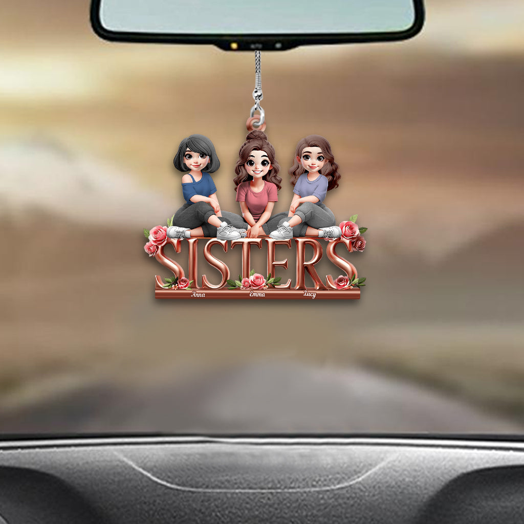 Sisters - Personalized Bestie Car Ornament