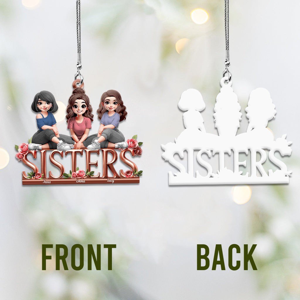 Sisters - Personalized Bestie Car Ornament