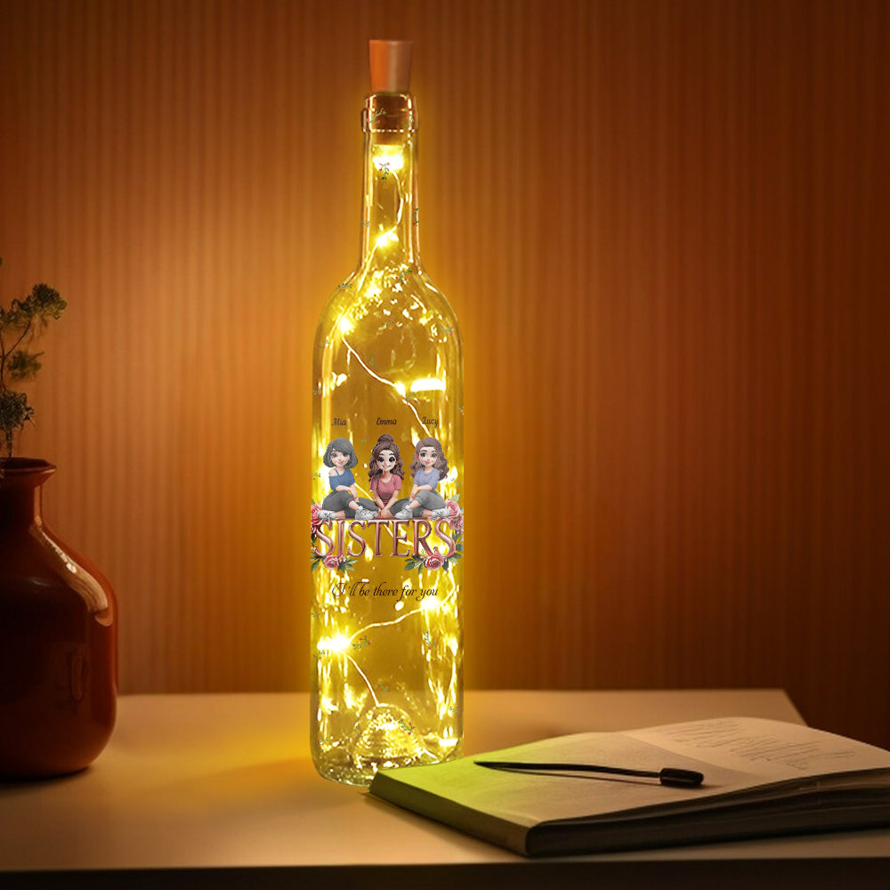 Sisters - Personalized Bestie Wine Bottle Lamp
