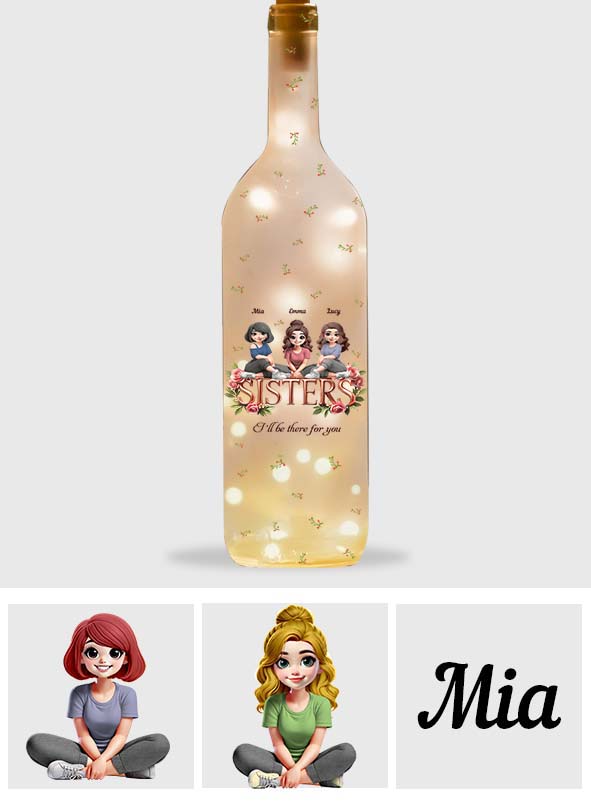 Sisters - Personalized Bestie Wine Bottle Lamp