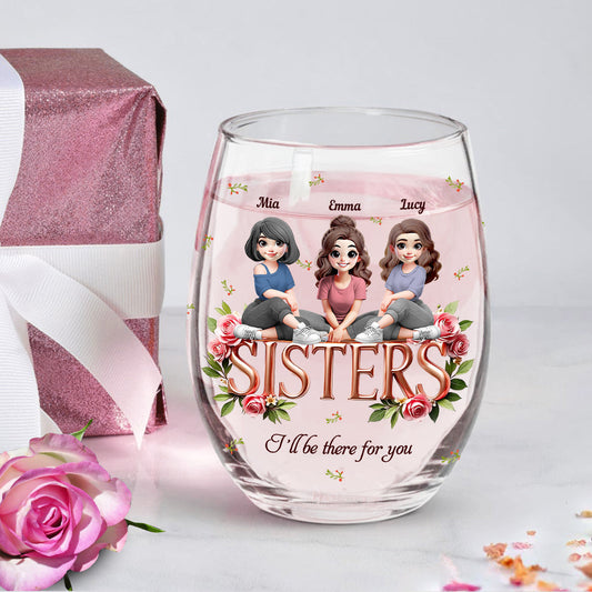 Sisters - Personalized Bestie All Over Wine Glass