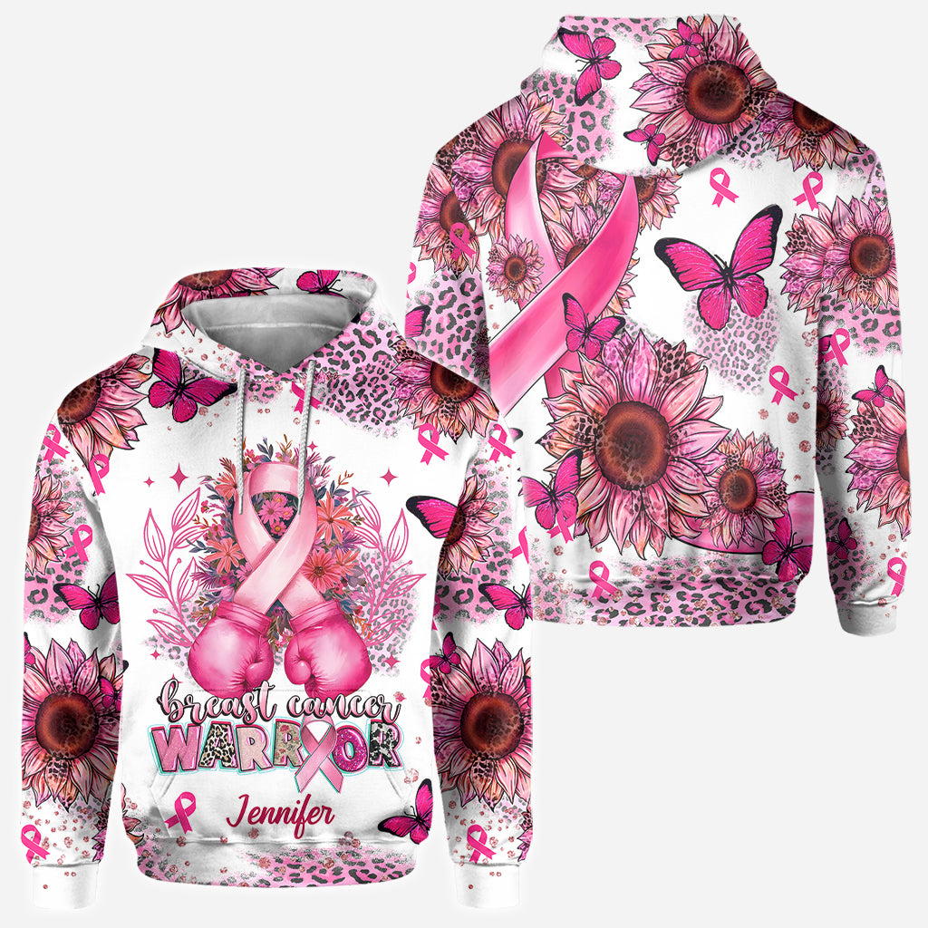 Breast Cancer Warrior - Personalized Breast Cancer Awareness All Over Shirt