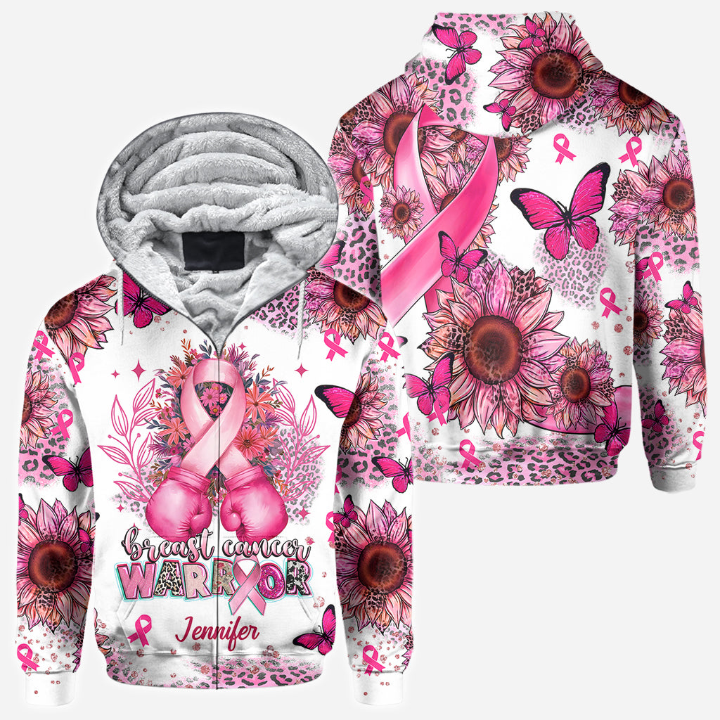 Breast Cancer Warrior - Personalized Breast Cancer Awareness All Over Shirt